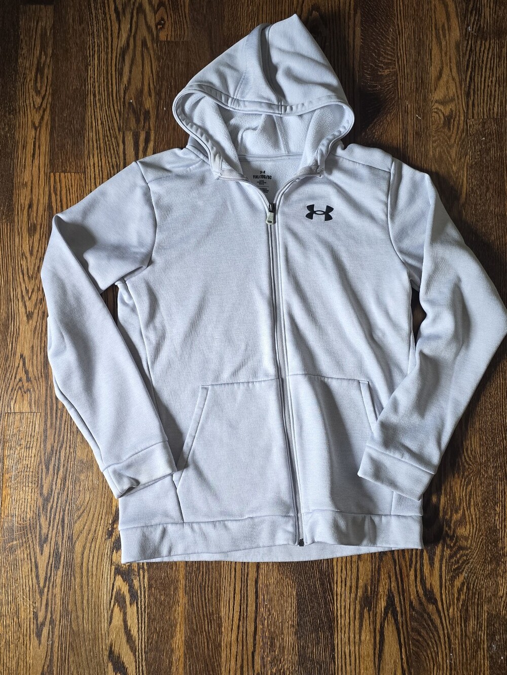 Under Armour Youth XL Full Zip Hoodie – Gray – Like New🩶